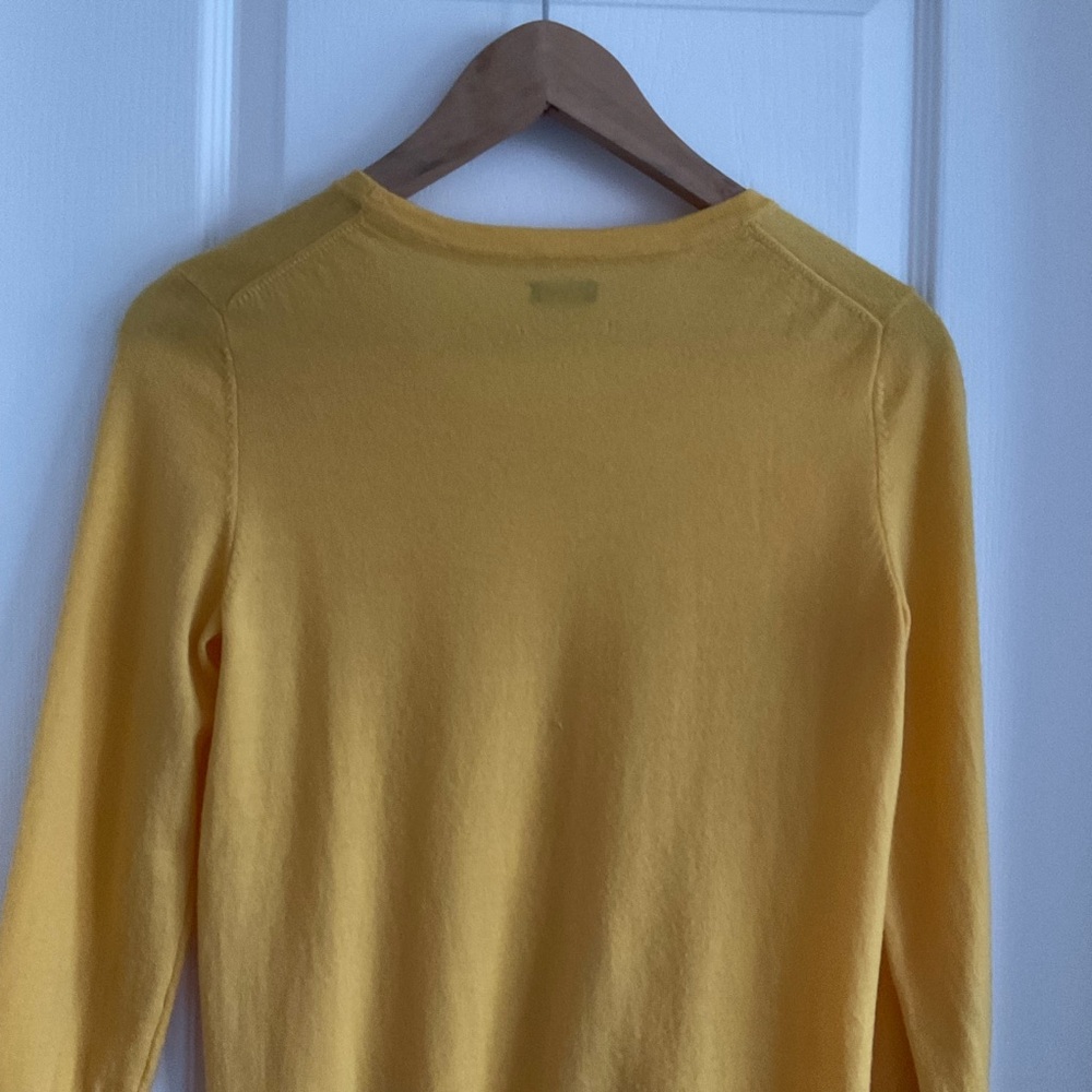 Tommy Hilfiger yellow, 3/4 sleeve, crew neck Women's Sweater